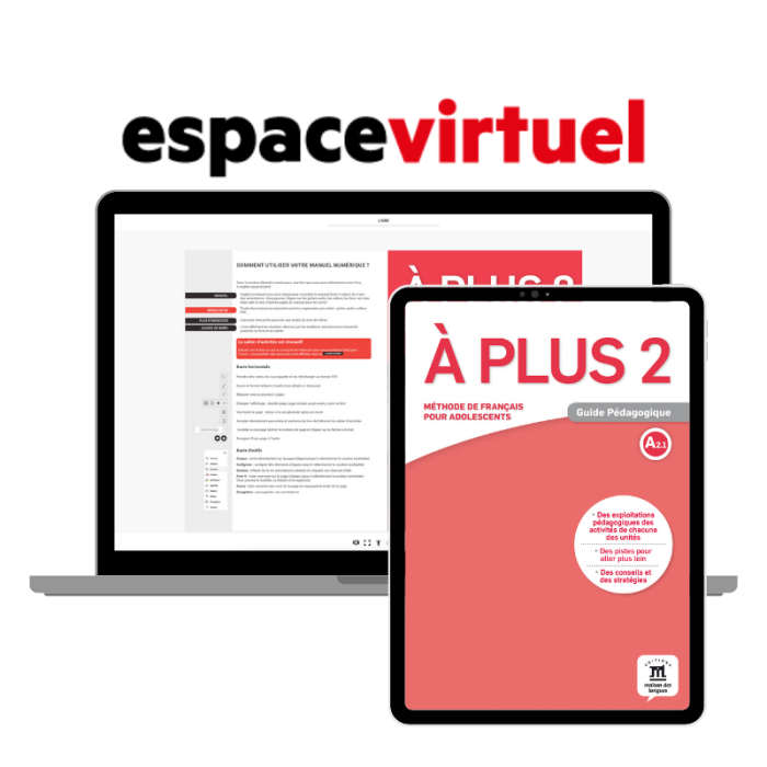À plus 2: 12-Month Espace Virtuel for Teachers
