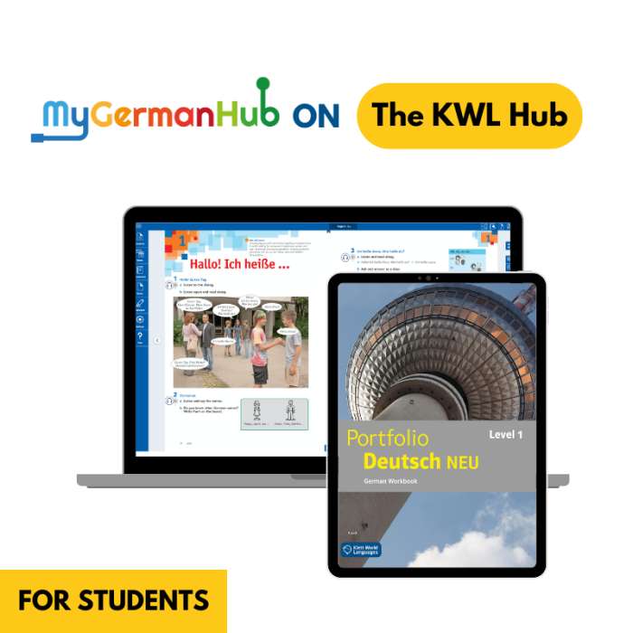 Portfolio Deutsch NEU Level 1: 12-Month The KWL Hub Interactive Workbook for Students