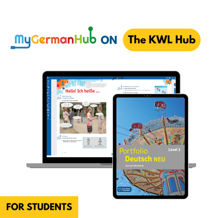 Portfolio Deutsch NEU Level 2: 12-Month The KWL Hub Interactive  Workbook for Students