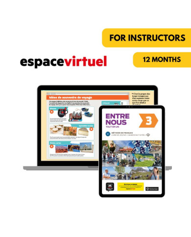Entre Nous 3: 12-Month Espace Virtuel for Instructors Entre Nous 3: 12-Month Espace Virtuel for Instructors