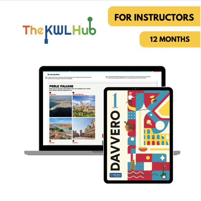 Davvero 1: 12-Month The KWL Hub for Instructors