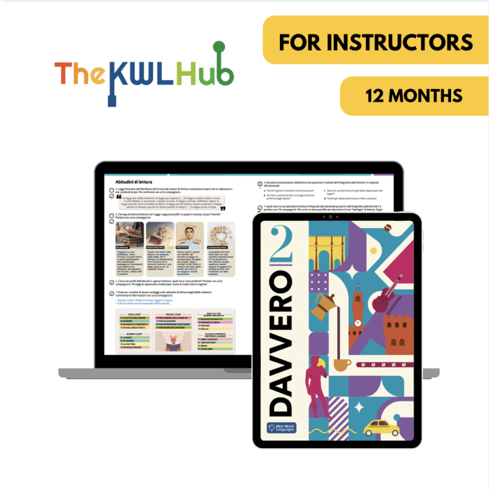 Davvero 2: 12-Month The KWL Hub for Instructors
