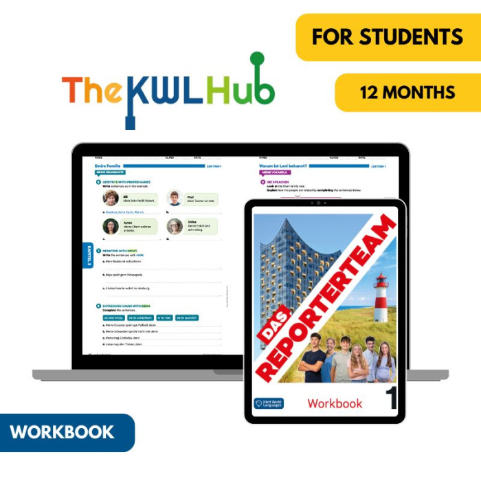 Das Reporterteam 1: 12-Month The KWL Hub Workbook for Students