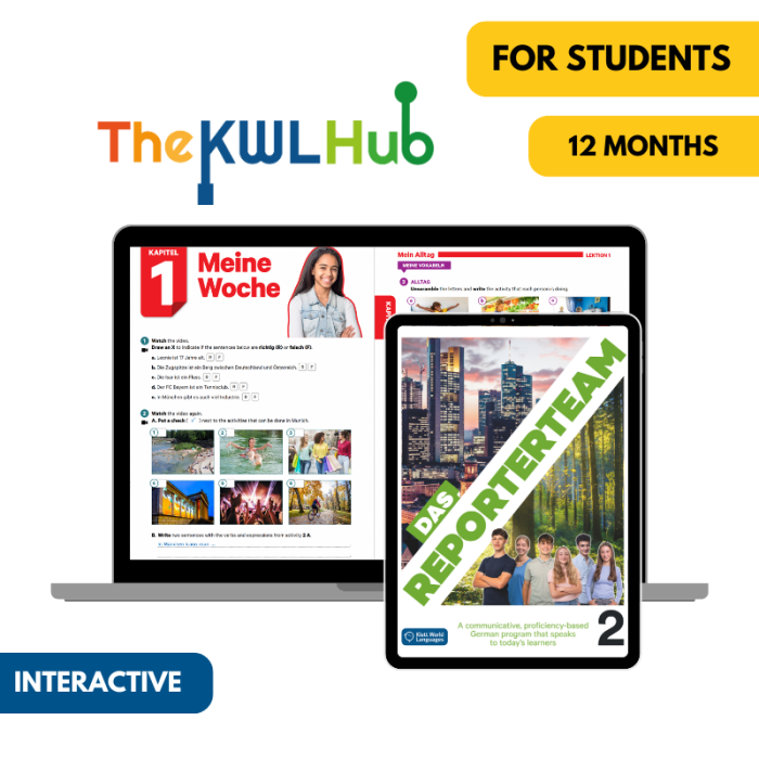 Das Reporterteam 2: 12-Month The KWL Hub for Students (Interactive) Das Reporterteam 2: 12-Month The KWL Hub for Students (Interactive)