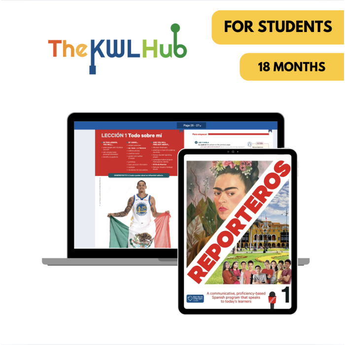 Reporters francophones 1: 18-Month The KWL Hub for Students (Premium)