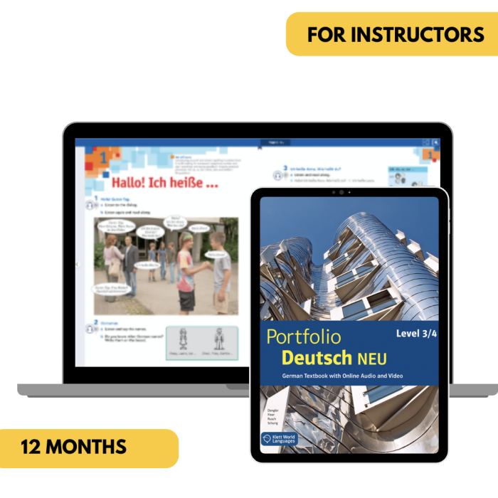 Portfolio Deutsch NEU Level 3/4: 12-Month The KWL Hub Interactive Textbook for Teachers