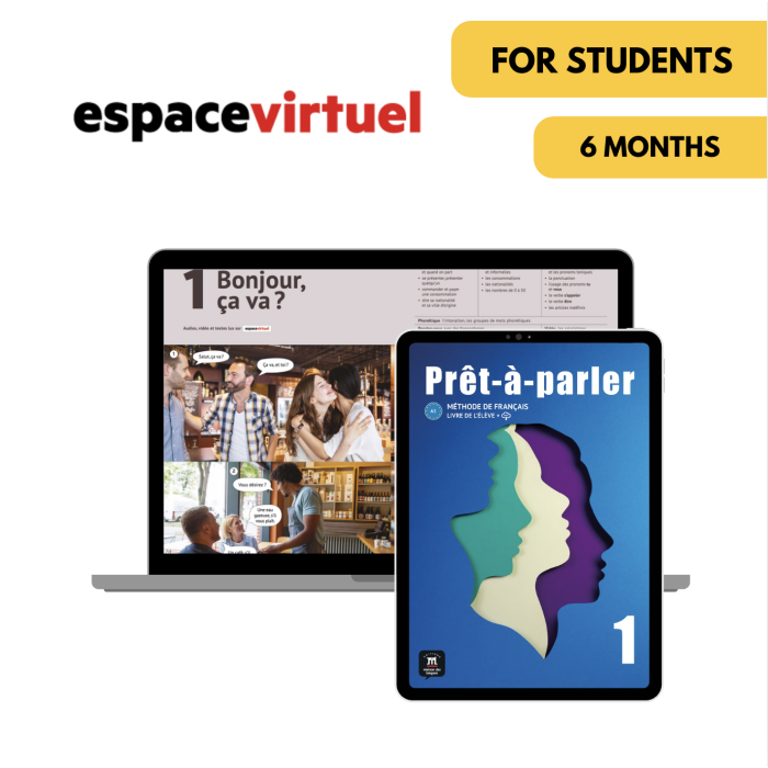 Prêt-à-parler 1: 6-Month Espace Virtuel for Students