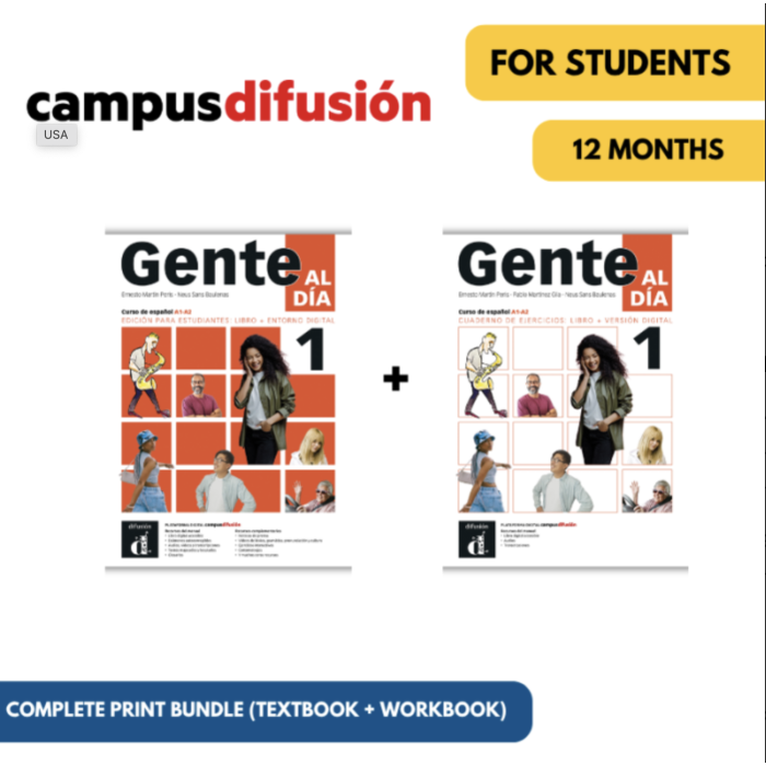 Gente al día 1: 12-Month Complete Print Bundle (Campus Difusión)