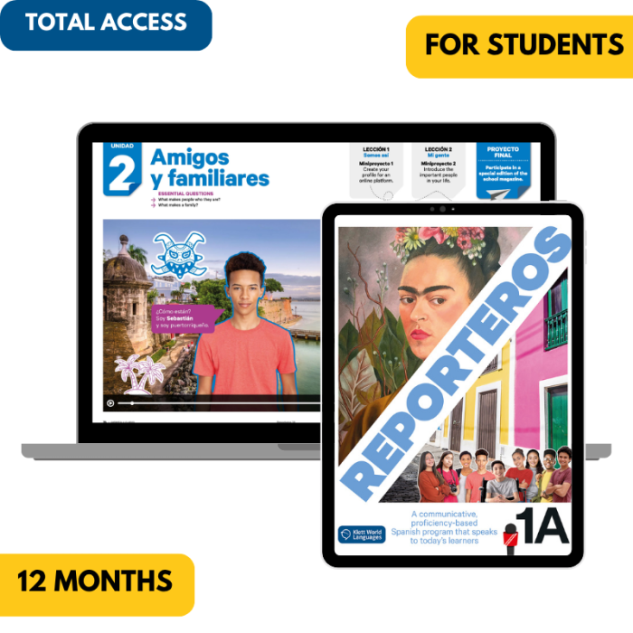 Reporteros 1A: 12-Month The KWL Hub for Students (Total Access)