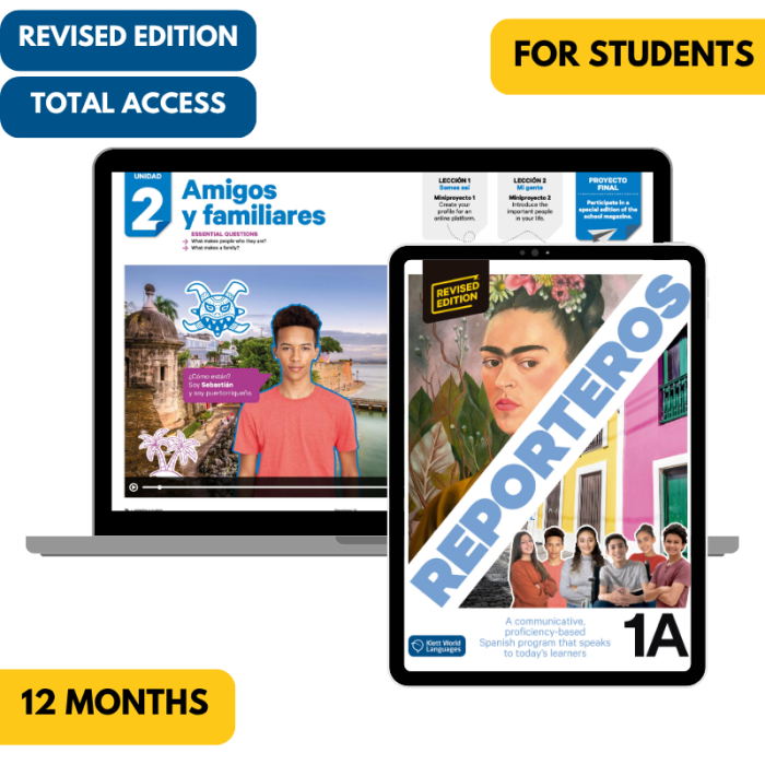 Reporteros 1A Revised Edition: 12-Month The KWL Hub for Students (Total Access)