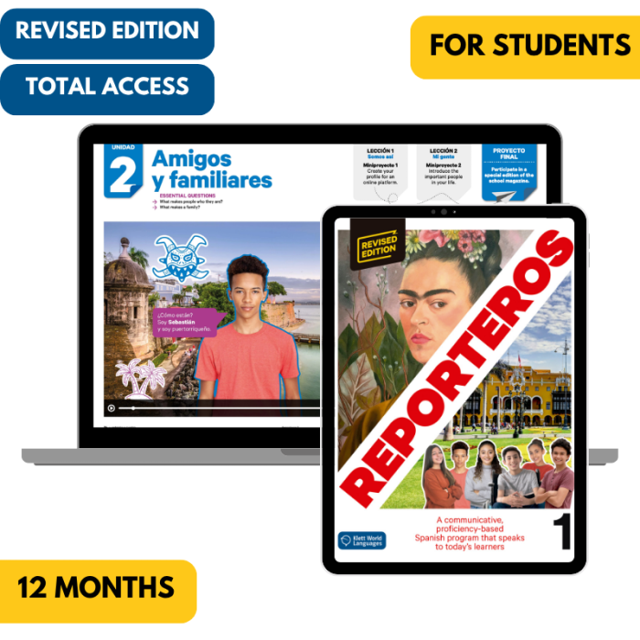 Reporteros 1 Revised Edition: 12-Month The KWL Hub for Students (Total Access)