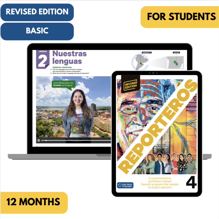 Reporteros 4 Revised Edition: 12-Month The KWL Hub for Students (Basic)