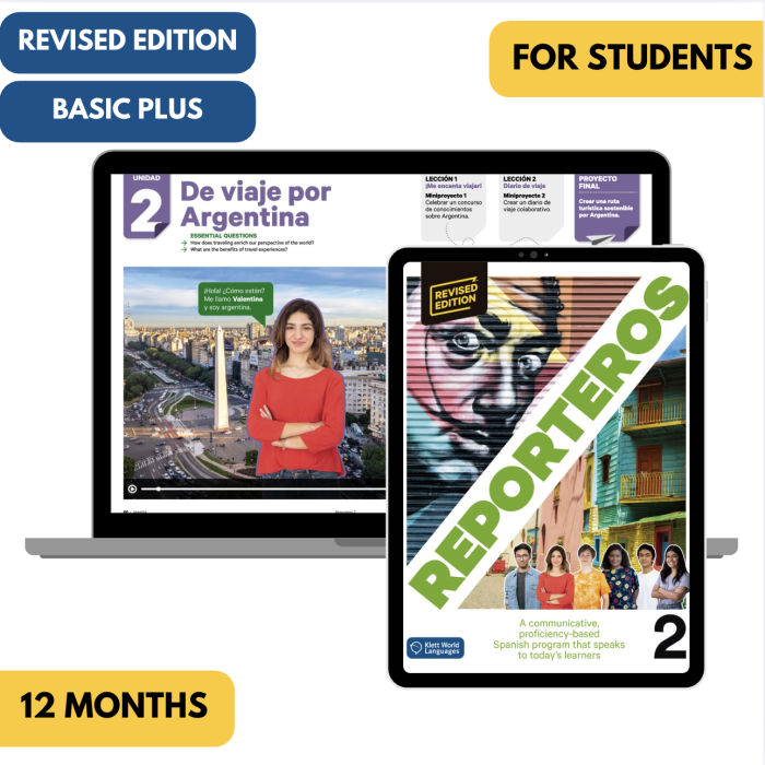 Reporteros 2 Revised Edition: 12-Month The KWL Hub for Students (Basic Plus)