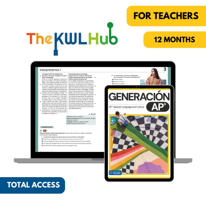 Generación AP®: 12-Month The KWL Hub for Teachers (Total Access)