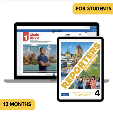 Reporters francophones 4: 12-Month The KWL Hub for Students (Total Access)