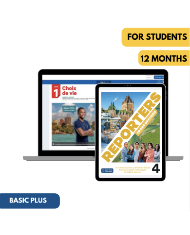 Reporters francophones 4: 12-Month The KWL Hub for Students (Basic Plus)