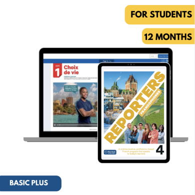Reporters francophones 4: 12-Month The KWL Hub for Students (Basic Plus)